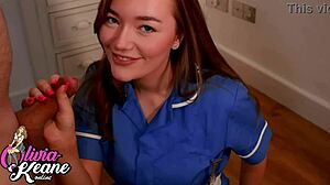 teen nurse shows oral skills