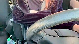 Hot italian milf artemisia love driving her car around los angeles and flashing her big tits in the traffic