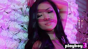 petite asian teen 18+ exposing hot body while posing in sexy white lingerie