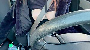 Hot italian milf artemisia love driving her car around los angeles and flashing her big tits in the traffic