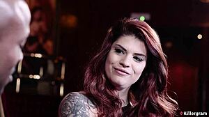 voluptuous lucia love teases sensi with lap dance