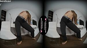 solo teen 18+ miledy is masturbating with a sex toy in vr