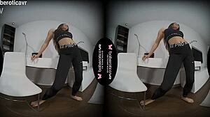 solo teen 18+ miledy is masturbating with a sex toy in vr