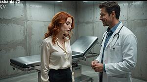 young redhead gets hot sex with doctor in clinic