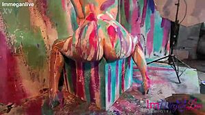 Megans body painting photo shoot session