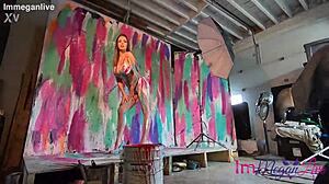 Megans body painting photo shoot session