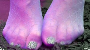 wet and sexy blue nylon mistress feet tease you