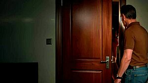 Cuckold husband watches hotwife seduce a co-worker ai generated