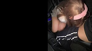 Busty schoolgirl pounded hard in car wearing uniform
