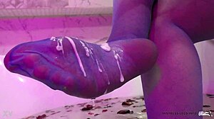 wet and sexy blue nylon mistress feet tease you
