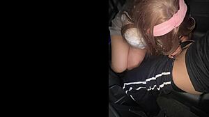 Busty schoolgirl pounded hard in car wearing uniform