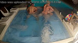 Hot tub foursome with deliah grace