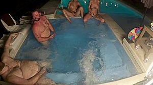 Hot tub foursome with deliah grace
