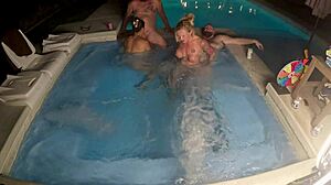 Hot tub foursome with deliah grace