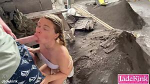 round ass slut fucked in under construction site