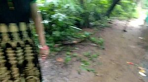 huge boobs step mom masturbating with big dildo in rain outdoor