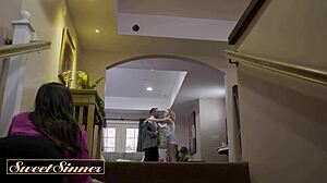 hot buyer gets her tight pussy pounded by the realtor on the couch