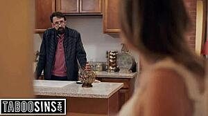 Foreign slut fucked by creepy host after towel incident
