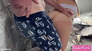 round ass slut fucked in under construction site