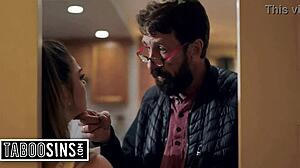 Foreign slut fucked by creepy host after towel incident