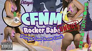 Cfnm babe strokes cock until it pumps cum out