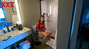 wonder woman catches her cheating man and gets cramped anastasia rose