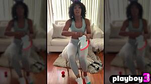 Petite Ebony Milf With Perfect Ass Misty Stone Posing Before Masturbation