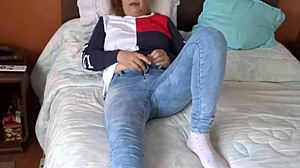 Stepson pushes inside and fills my pussy with cum