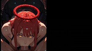 Red devil halo anime girl with perfect ass rides cock hard ai generated