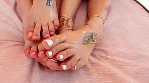 angelina castro grinds feet on nina kayy shaved pussy