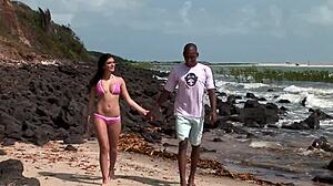 voyeur watching a hot couple fuck on the beach