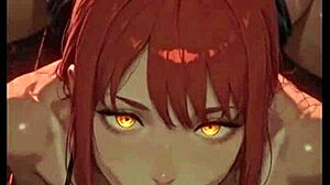 Red devil halo anime girl with perfect ass rides cock hard ai generated