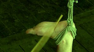 busty blonde hogtied and caned