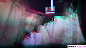 Redhead goth baddie luna legend gets spit roasted by logan xander and johnny