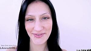 sexy teen brunette seduced during casting