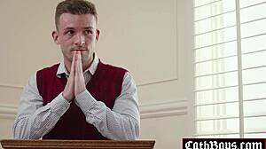 priest adam snow spanks altar boy and toys his ass