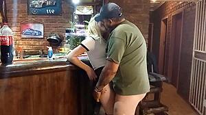 Eighteen blond teen treats boyfriend with white dress while he fingers pussy