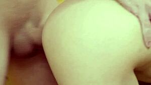 Tattooed blonde milf deepthroats one cock while getting ass fucked