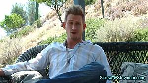 Busty Blonde Milf Housewife Pierced Pussy Fucked Outdoors by Mother-in-Law