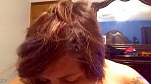 MILF Liz gives me a birthday blowjob