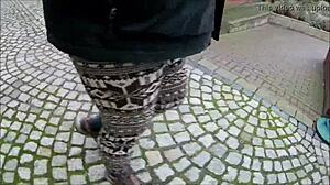 Exciting Norwegian Legging Fetish In Outdoor Setting!