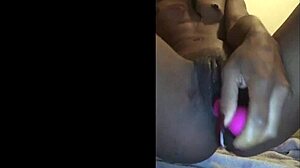 creamy ebony pussy gets wet and inviting