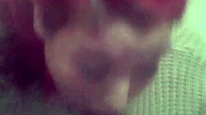 Sloppy interracial blowjob makes him cum hard