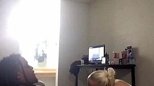 Interracial threesome with big tits MILF and amateur babe