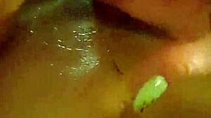 She squirts and orgasms on my big monster cock during an intense massage session with detailed actions.