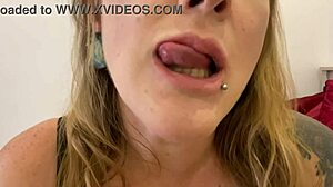 Voluptuous MILF enjoys tongue play and swallowing in HD video