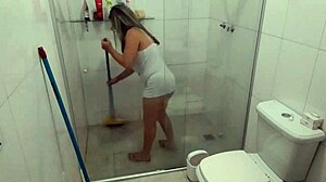 i'm the hot cleaner getting exhibitionist during chores