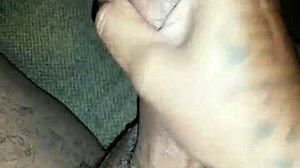 Big Black Cock Tattooed Guy Masturbating His Monster Cock
