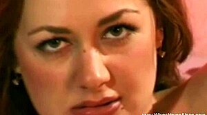 Lovely brunette plays with her pussy!