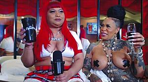 Black beauty indulges in oral pleasure at a daytime gathering